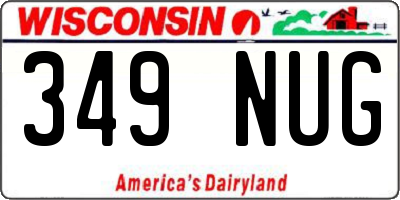 WI license plate 349NUG