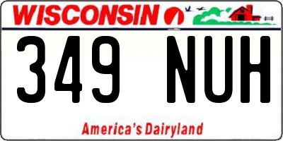 WI license plate 349NUH