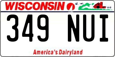 WI license plate 349NUI