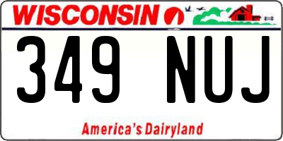 WI license plate 349NUJ