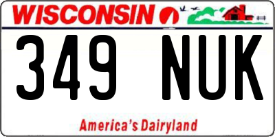 WI license plate 349NUK