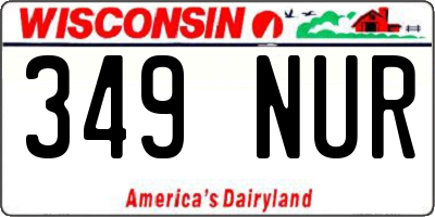 WI license plate 349NUR