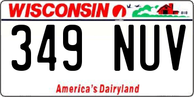 WI license plate 349NUV
