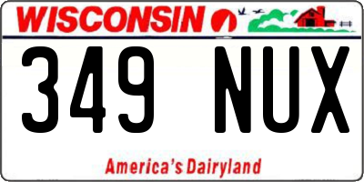 WI license plate 349NUX