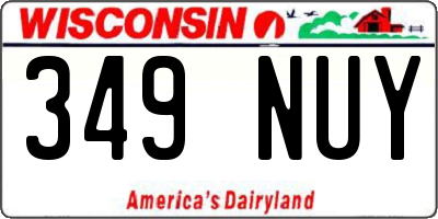 WI license plate 349NUY