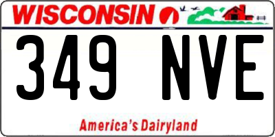 WI license plate 349NVE
