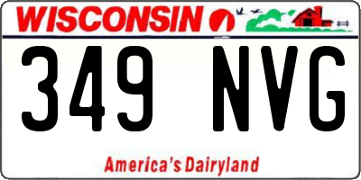WI license plate 349NVG