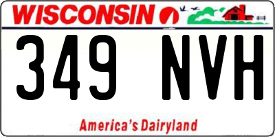 WI license plate 349NVH