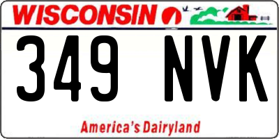 WI license plate 349NVK