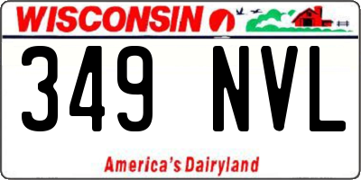 WI license plate 349NVL