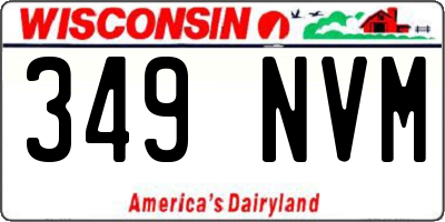 WI license plate 349NVM