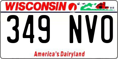 WI license plate 349NVO