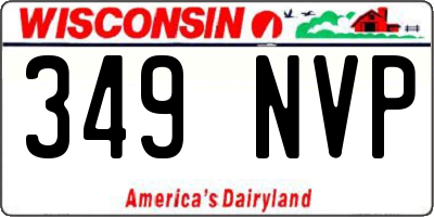 WI license plate 349NVP