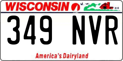 WI license plate 349NVR
