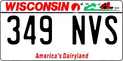 WI license plate 349NVS