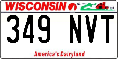 WI license plate 349NVT