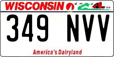 WI license plate 349NVV