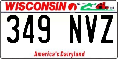 WI license plate 349NVZ