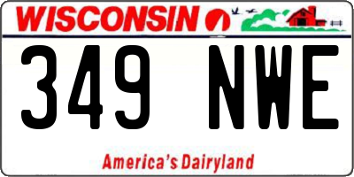 WI license plate 349NWE