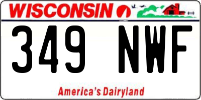 WI license plate 349NWF