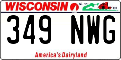 WI license plate 349NWG