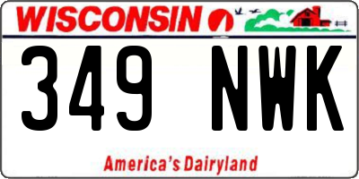 WI license plate 349NWK