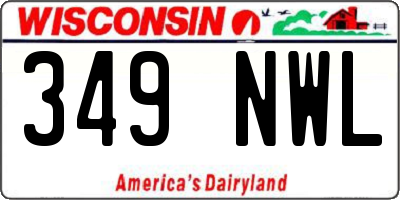 WI license plate 349NWL
