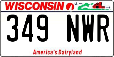 WI license plate 349NWR