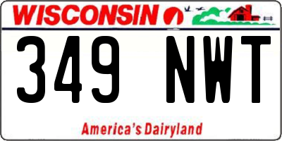 WI license plate 349NWT