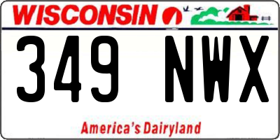 WI license plate 349NWX