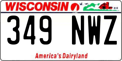 WI license plate 349NWZ
