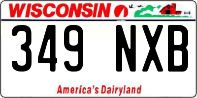 WI license plate 349NXB