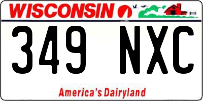 WI license plate 349NXC