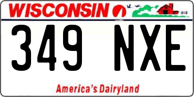 WI license plate 349NXE