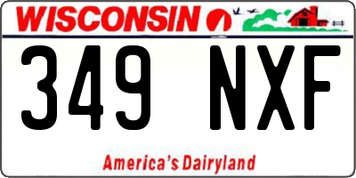 WI license plate 349NXF