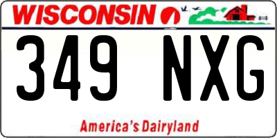 WI license plate 349NXG