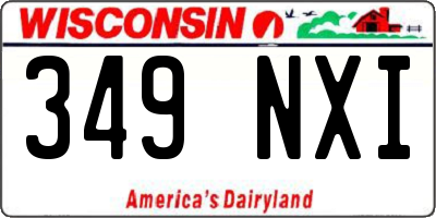 WI license plate 349NXI
