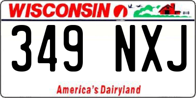 WI license plate 349NXJ