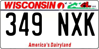 WI license plate 349NXK