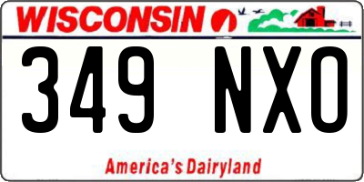 WI license plate 349NXO