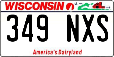 WI license plate 349NXS