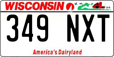 WI license plate 349NXT