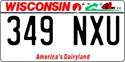 WI license plate 349NXU