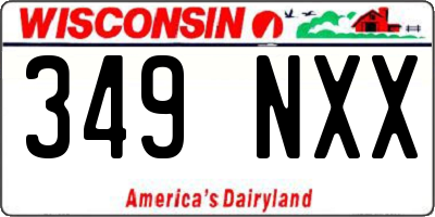 WI license plate 349NXX