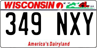 WI license plate 349NXY