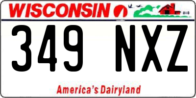 WI license plate 349NXZ