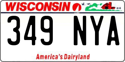 WI license plate 349NYA