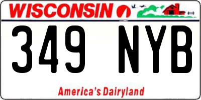 WI license plate 349NYB