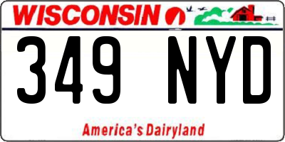 WI license plate 349NYD