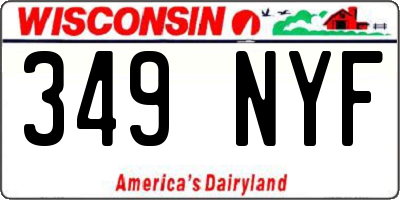 WI license plate 349NYF